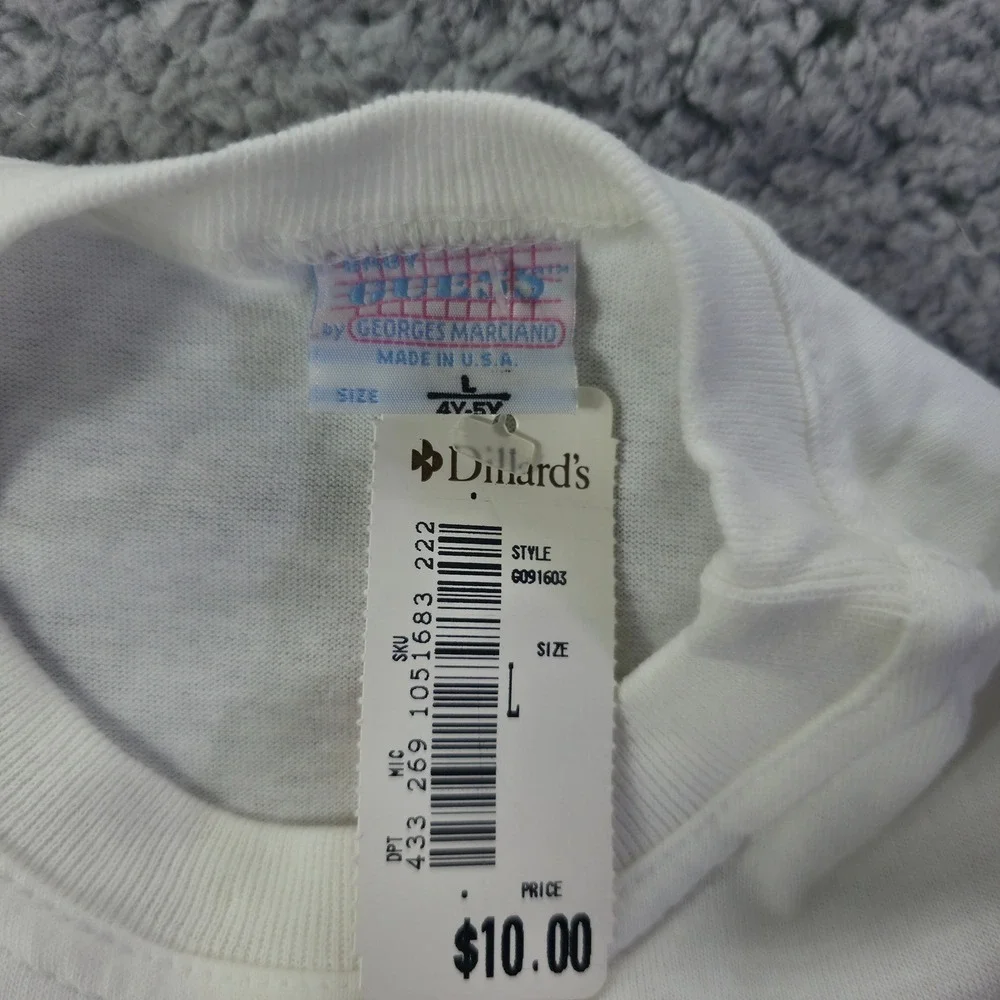 Vintage Guess by Georges Marciano Kids White Long Sleeve T-Shirt Size 4Y-5Y NEW